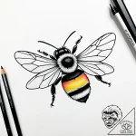Tattoo sketch, tiny minimalist bee hovering n… – style Jaeger Simple – tattoo sketch (10.11.2025 15:04)