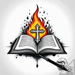 A powerful burning book, destructive,, concep… – style Jagger Old – tattoo sketch (10.11.2025 15:22)