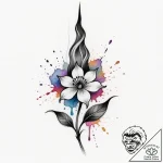 Nightshade bloom beneath spectral spire, tatt… – style Flux Inscriptions – tattoo sketch (10.11.2025 15:37)