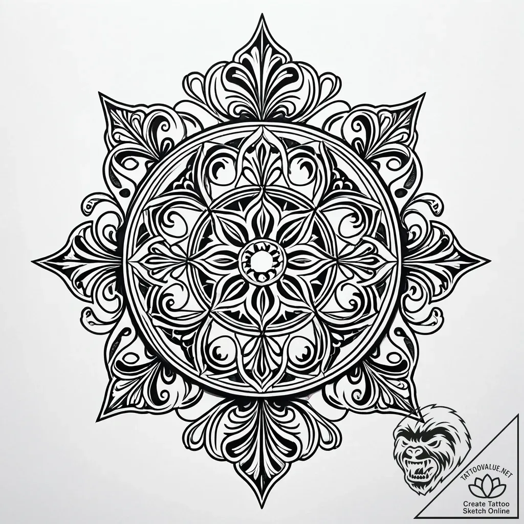 Oak seal splitting in two, tattoo line art, d... - style Jaeger Simple - tattoo sketch (10.11.2025 16:16)