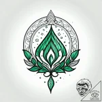 Tattoo sketch, green leaves dripping with spa… – style Jagger Old – tattoo sketch (10.11.2025 16:22)