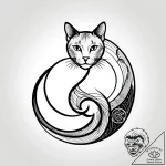 Yin-yang symbol made of a black and white cat… – style Jagger Old – tattoo sketch (10.11.2025 16:46)