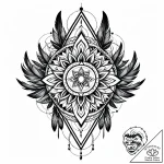 Tat tattoo sketch, branch with protective sta… – style Jaeger Mini – tattoo sketch (10.11.2025 17:31)