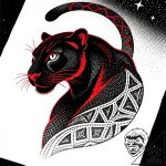 Panther shadow beneath starlit sky, tattoo sk… – style Flux Inscriptions – tattoo sketch (10.11.2025 17:37)