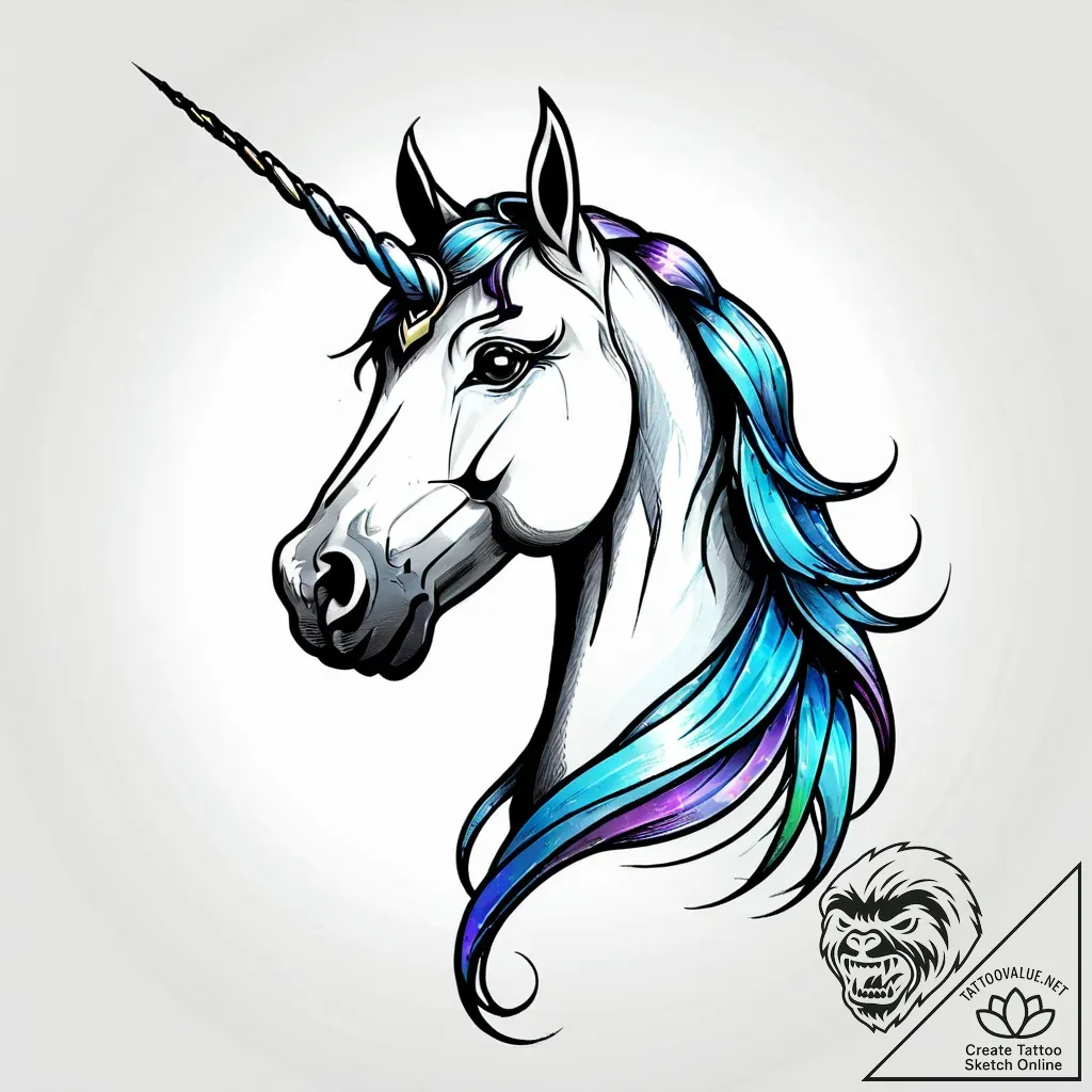 Unicorn - style Jagger Old - tattoo sketch (10.11.2025 18:46)