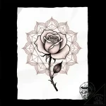 Engraved rose caught in web, tattoo line art,… – style Flux Inscriptions – tattoo sketch (10.11.2025 19:01)