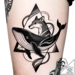 Tat tattoo sketch, abstract shapes and animal… – style Flux Inscriptions – tattoo sketch (10.11.2025 19:37)