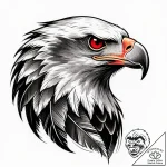 Apex predator eagle with torn feathers, tatto… – style Flux Inscriptions – tattoo sketch (10.11.2025 19:49)