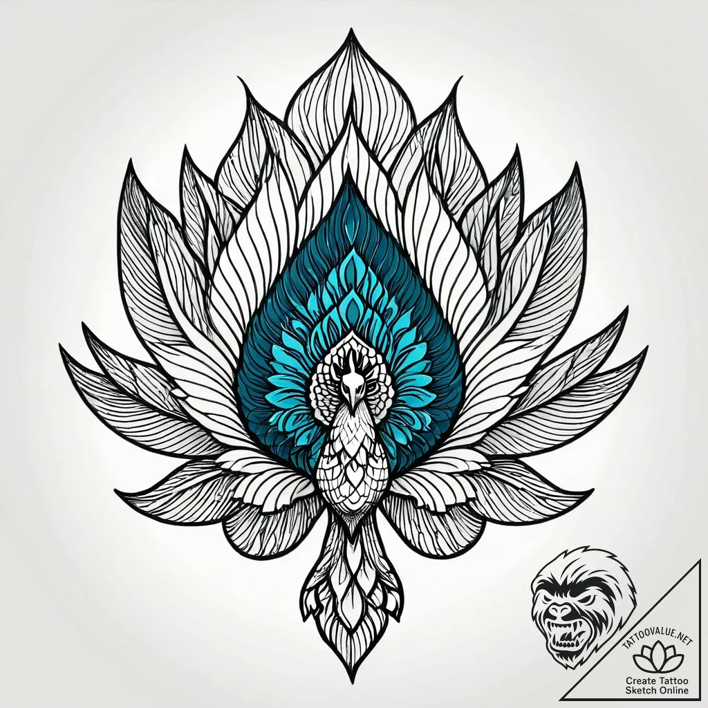 Peacock feathers devouring starlight, tattoo... - style Jagger Old - tattoo sketch (10.11.2025 20:09)