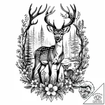 Tattoo sketch, bambi ii young deer in forest… – style Jaeger Mini – tattoo sketch (10.11.2025 20:19)