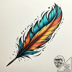 Burning feather with spectral glow, artistic… – style Jaeger Simple – tattoo sketch (10.11.2025 20:28)
