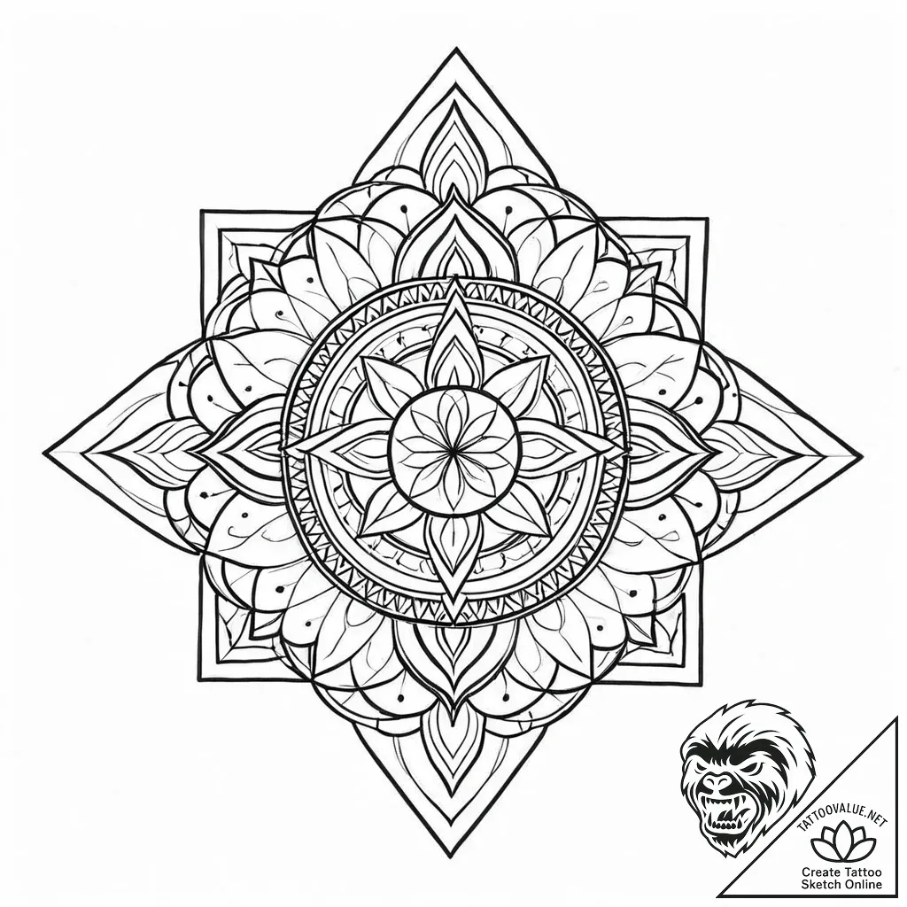 N, tattoo drawing outline, on a clean white p... - style Jaeger Mini - tattoo sketch (10.11.2025 20:31)