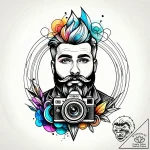 Tat tattoo sketch, hipster with vintage camer… – style Jagger Old – tattoo sketch (10.11.2025 21:45)