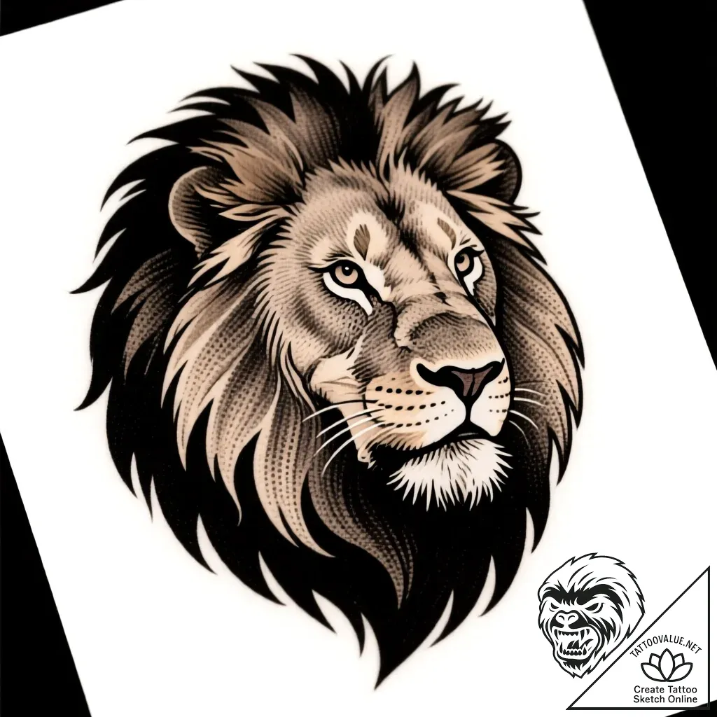 Lion mane of spectral fire, tattoo flash shee... - style Flux Inscriptions - tattoo sketch (10.11.2025 22:13)