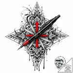A fountain pen nib, tattoo line art, professi… – style Jaeger Mini – tattoo sketch (10.11.2025 22:19)