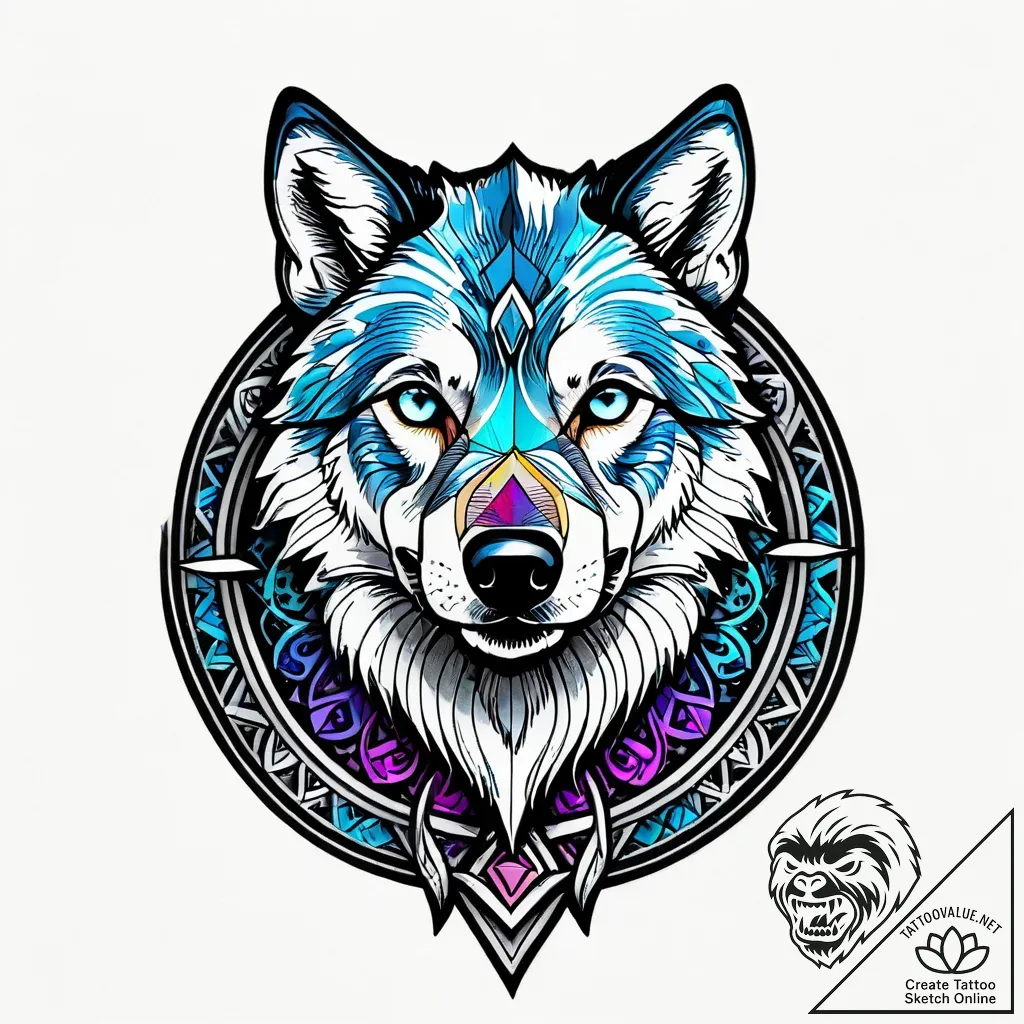Geralt's wolf medallion from the witcher, ink... - style Jagger Old - tattoo sketch (10.11.2025 22:22)