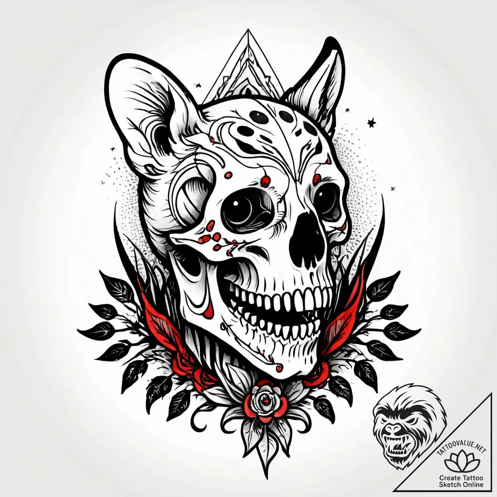 Quokka bones beneath spectral roots, tattoo l... - style Jagger Old - tattoo sketch (10.11.2025 22:46)