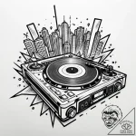Tat tattoo sketch, hip-hop fan with graffiti… – style Jaeger Mini – tattoo sketch (11.11.2025 00:06)