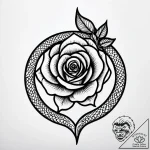 Iron rose entwined with serpent, tattoo drawi… – style Jagger Old – tattoo sketch (11.11.2025 00:10)