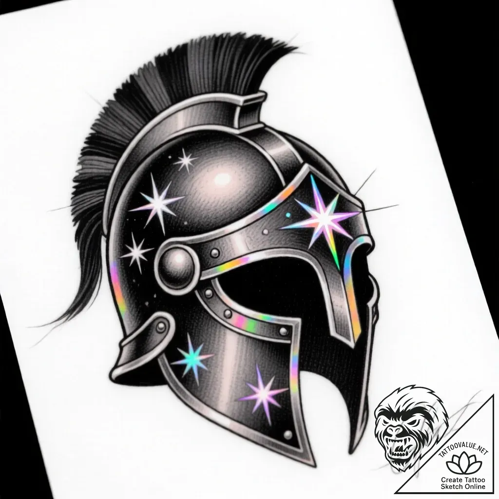 Onyx helm devouring starlight, tattoo flash s... - style Flux Inscriptions - tattoo sketch (11.11.2025 00:13)