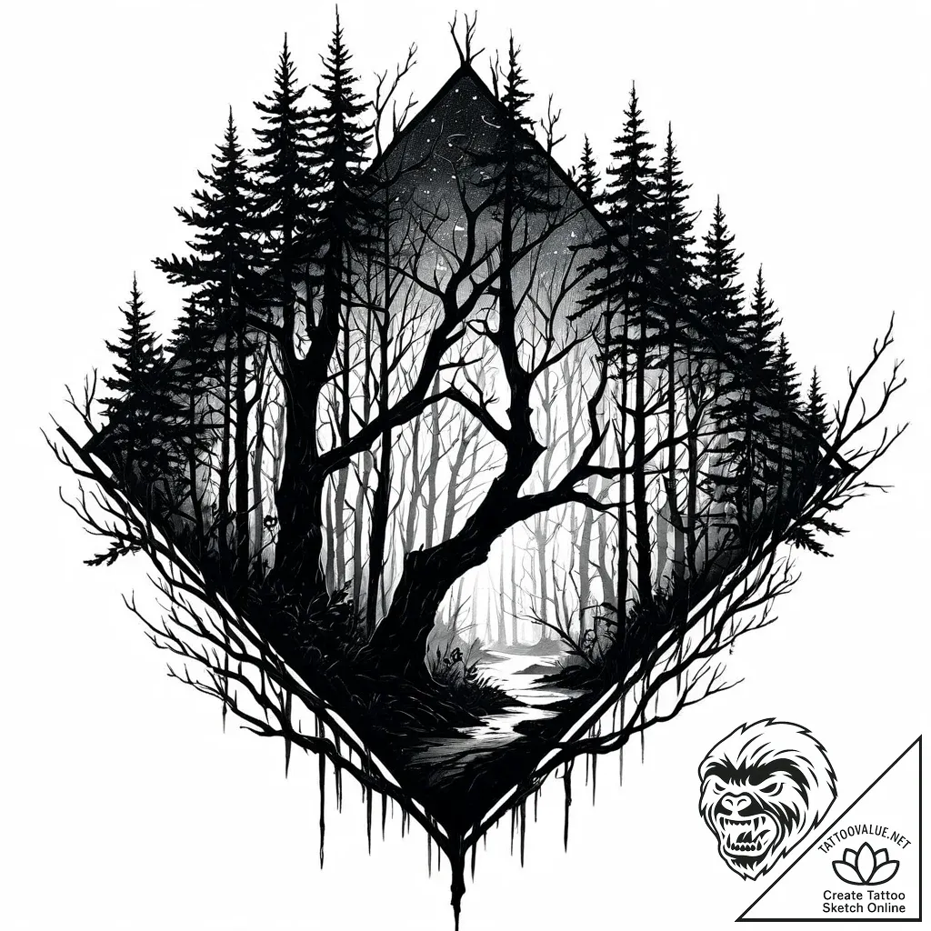 Tat tattoo sketch, branchвђ™s silhouette fadi... - style Jaeger Mini - tattoo sketch (11.11.2025 00:18)