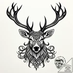 Knotwork stag crowned in roots, artistic tatt… – style Jaeger Simple – tattoo sketch (11.11.2025 00:28)