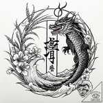 Tattoo sketch, barley silhouette with ancient… – style Jaeger Mini – tattoo sketch (11.11.2025 00:31)