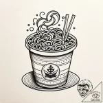 Instant ramen noodle cup, steaming, tattoo sk… – style Jaeger Simple – tattoo sketch (11.11.2025 00:40)