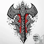 God of war’s leviathan axe, glowing with fros… – style Jaeger Mini – tattoo sketch (11.11.2025 00:43)