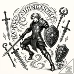 Tattoo sketch, cosplayer wearing intricate ar… – style Flux Inscriptions – tattoo sketch (11.11.2025 01:13)