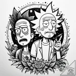 80 сђрёрє рё рјрѕсђс‚рё (rick and morty вђ” р… – style Jaeger Simple – tattoo sketch (11.11.2025 01:28)