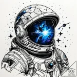 Astronaut with a cracked helmet revealing a g… – style Jaeger Simple – tattoo sketch (11.11.2025 01:52)