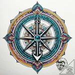 Arcane anchor floating in runes, tattoo line… – style Jaeger Simple – tattoo sketch (11.11.2025 02:04)