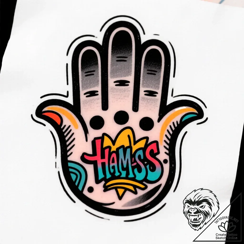 Hamsa, tattoo sketch design, aesthetically pl... - style Flux Inscriptions - tattoo sketch (11.11.2025 02:25)