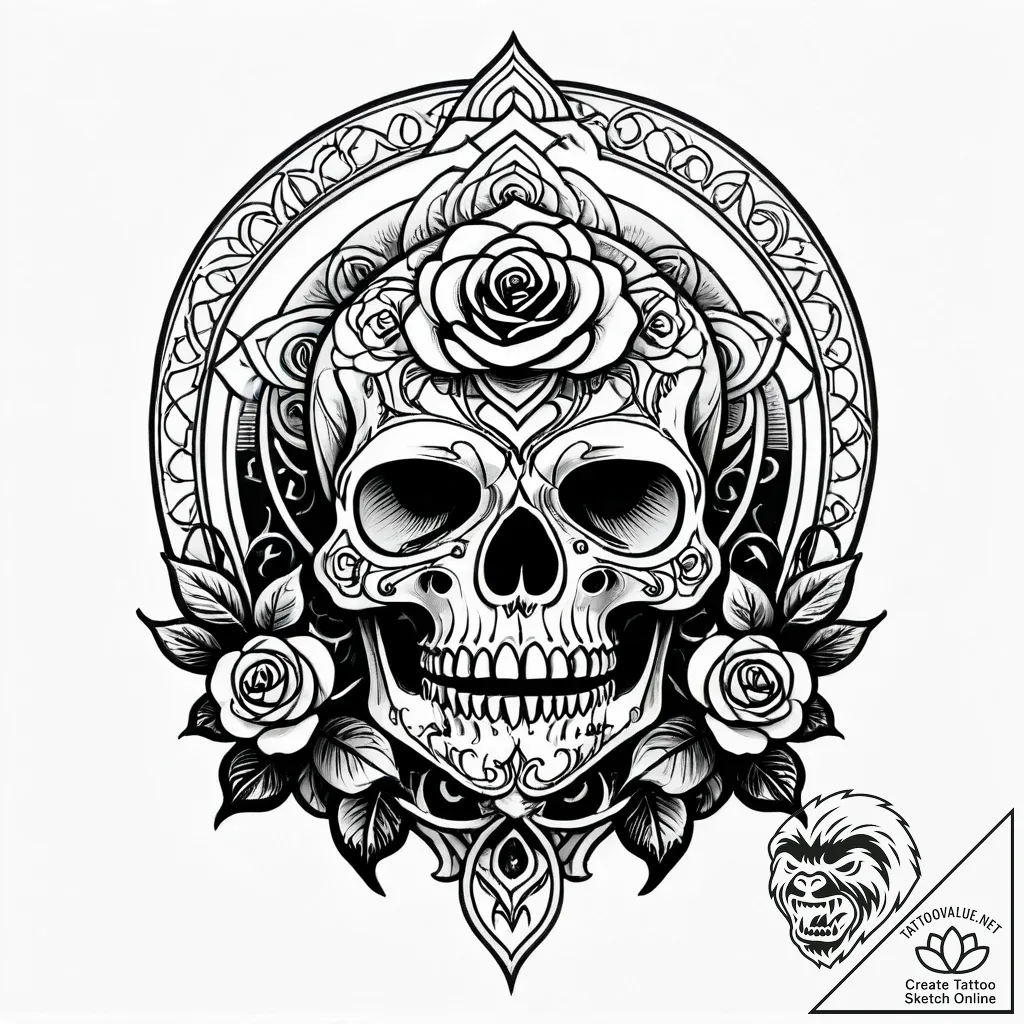 Target, tattoo line art, chicano tattoo style... - style Jagger Old - tattoo sketch (11.11.2025 02:34)