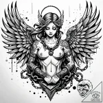 Crumbling statue with chained wings, artistic… – style Jaeger Simple – tattoo sketch (11.11.2025 02:39)