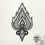 Quartz shard embedded in bone, concept art fo… – style Jagger Old – tattoo sketch (11.11.2025 02:46)