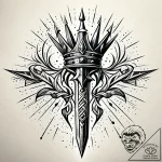 Ice spear crowned in runes, tattoo drawing ou… – style Jaeger Simple – tattoo sketch (11.11.2025 02:52)