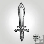 Quartz dagger beneath spectral bloom, ink ill… – style Jagger Old – tattoo sketch (11.11.2025 03:34)