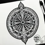 Sunken wheel beneath coral forest, artistic t… – style Jagger Old – tattoo sketch (11.11.2025 04:22)