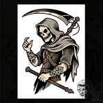 Executioner, tattoo line art, neo traditional… – style Flux Inscriptions – tattoo sketch (11.11.2025 04:34)