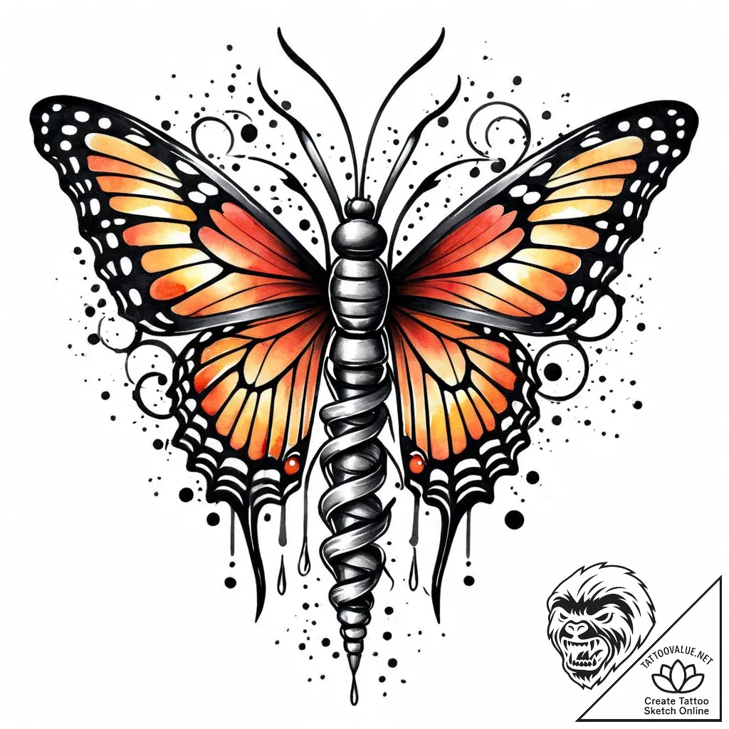 Spinal column with butterfly wings sprouting... - style Jaeger Mini - tattoo sketch (11.11.2025 04:39)