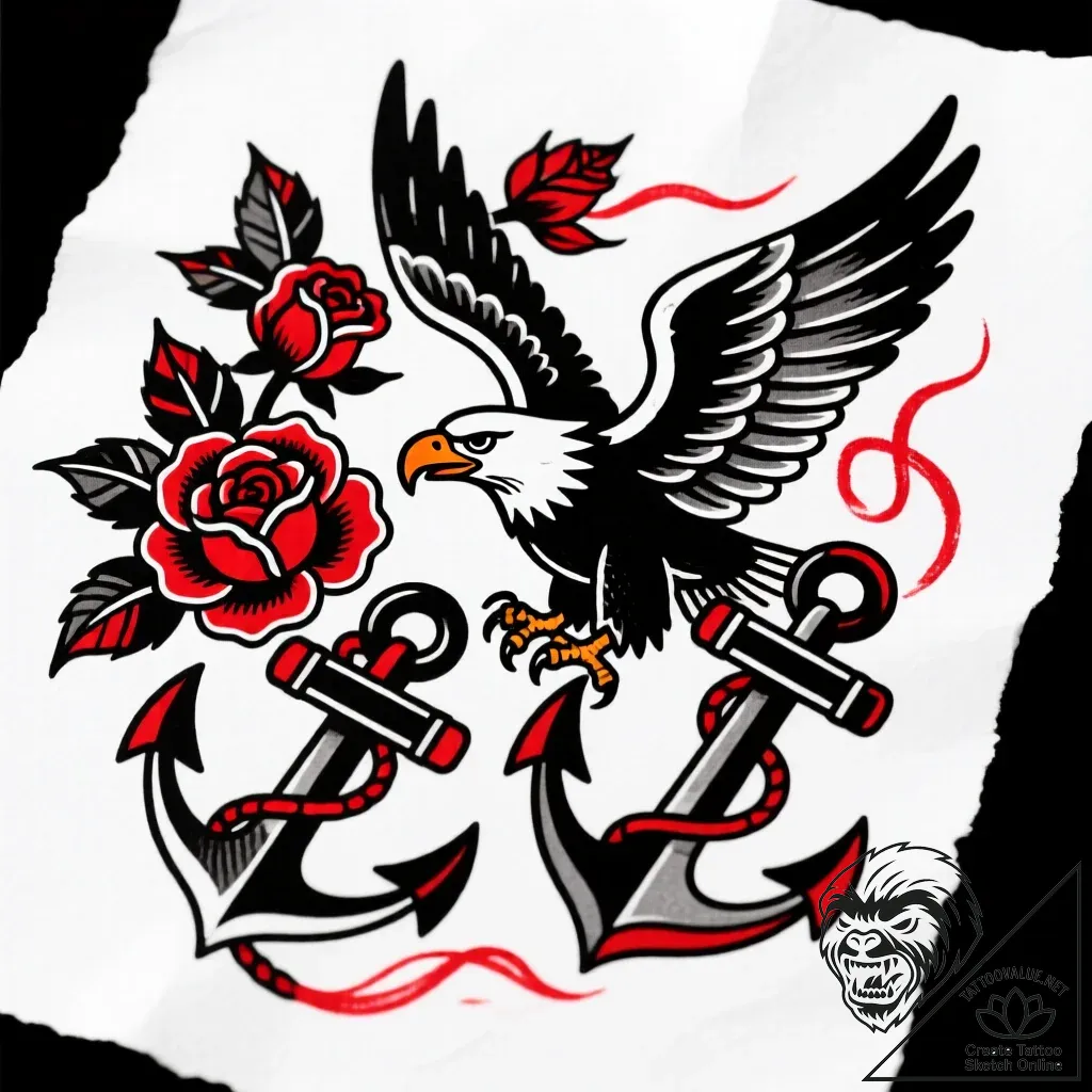 H, ink illustration for tattoo, stylized inte... - style Flux Inscriptions - tattoo sketch (11.11.2025 04:46)