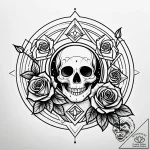 Opal cube floating in ritual circle, artistic… – style Jaeger Simple – tattoo sketch (11.11.2025 04:48)