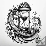 Hourglass nebula, ink illustration for tattoo… – style Jaeger Simple – tattoo sketch (11.11.2025 05:01)