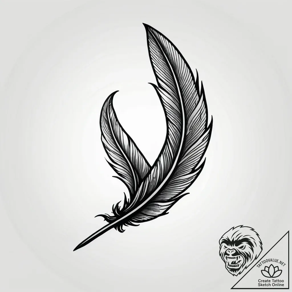 Burning feather with spectral glow, tattoo sk... - style Jagger Old - tattoo sketch (11.11.2025 05:07)