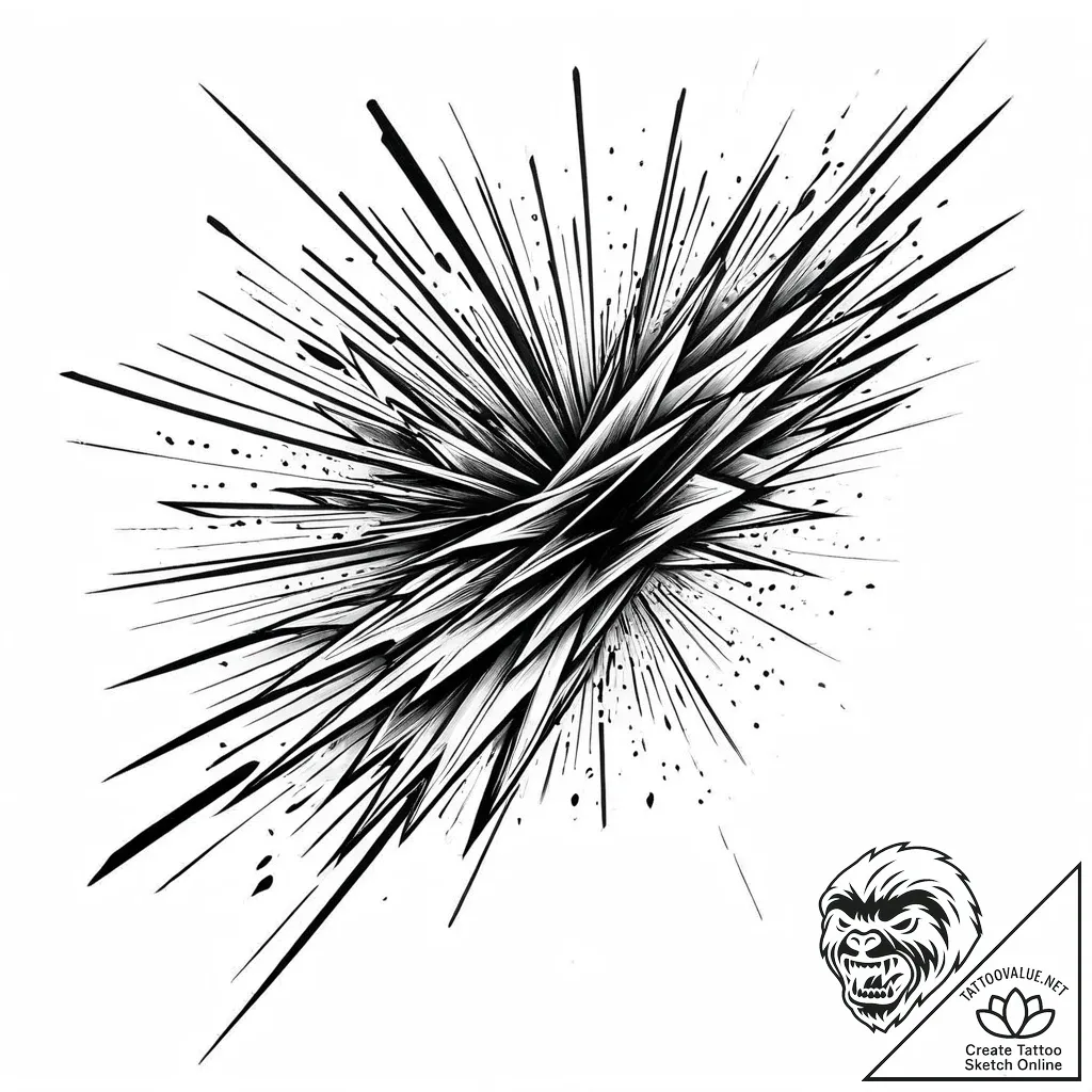 Eskizto, tattoo sketch, dash breaking sound b... - style Jaeger Mini - tattoo sketch (11.11.2025 05:16)