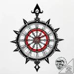 Arcane clock with shifting gears, tattoo flas… – style Jagger Old – tattoo sketch (11.11.2025 05:31)