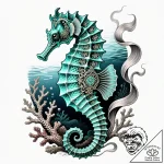 A seahorse with intricate patterns (is there,… – style Flux Inscriptions – tattoo sketch (11.11.2025 05:34)