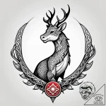 Burning stag encircled by chain, concept art… – style Jagger Old – tattoo sketch (11.11.2025 05:45)